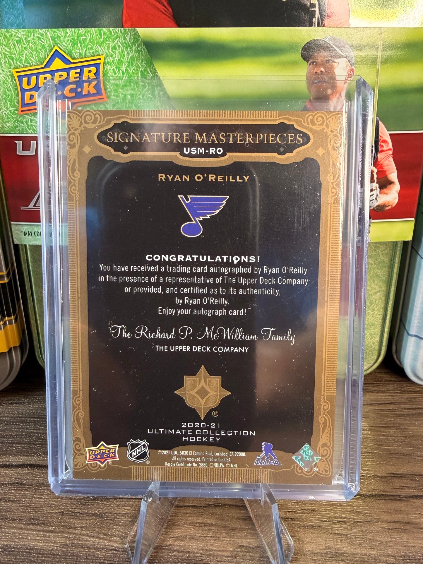 2020-21 - Ultimate - Ryan O'Reilly - Gold Auto - USM-RO
